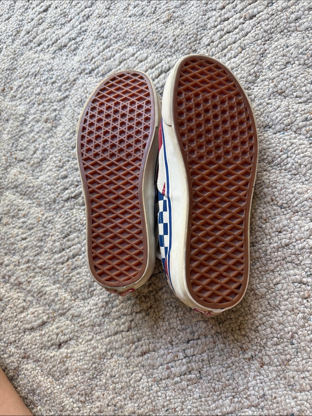 Vans Checker & Stripe Low-Top Sneakers in Red, Blue and White 🇺🇸 - Picture 4 of 5